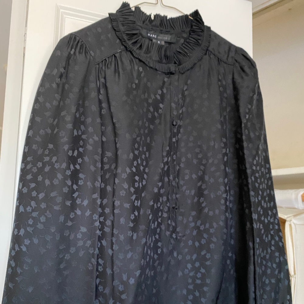Marc Jacobs Floral Ruffled Collared Blouse Size 4